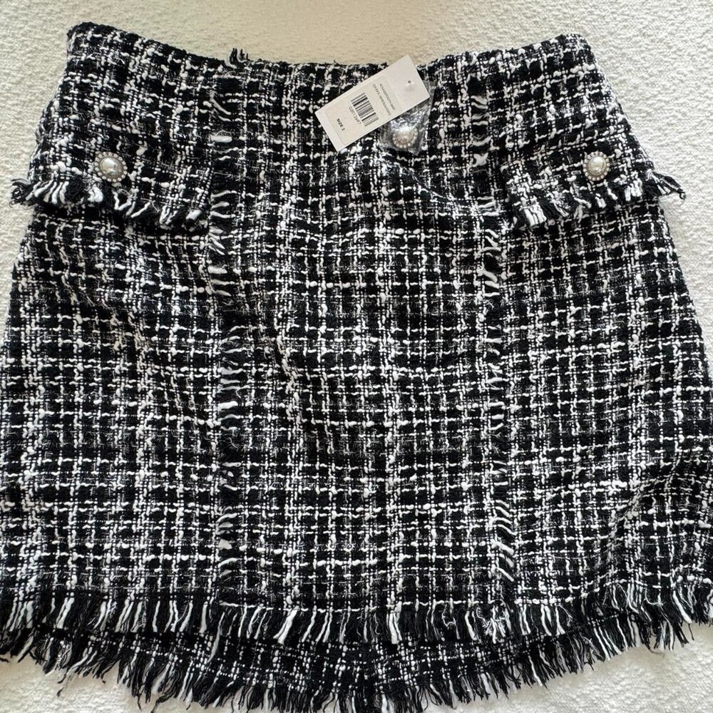Fashion to Figure Black and White Tweed Skirt